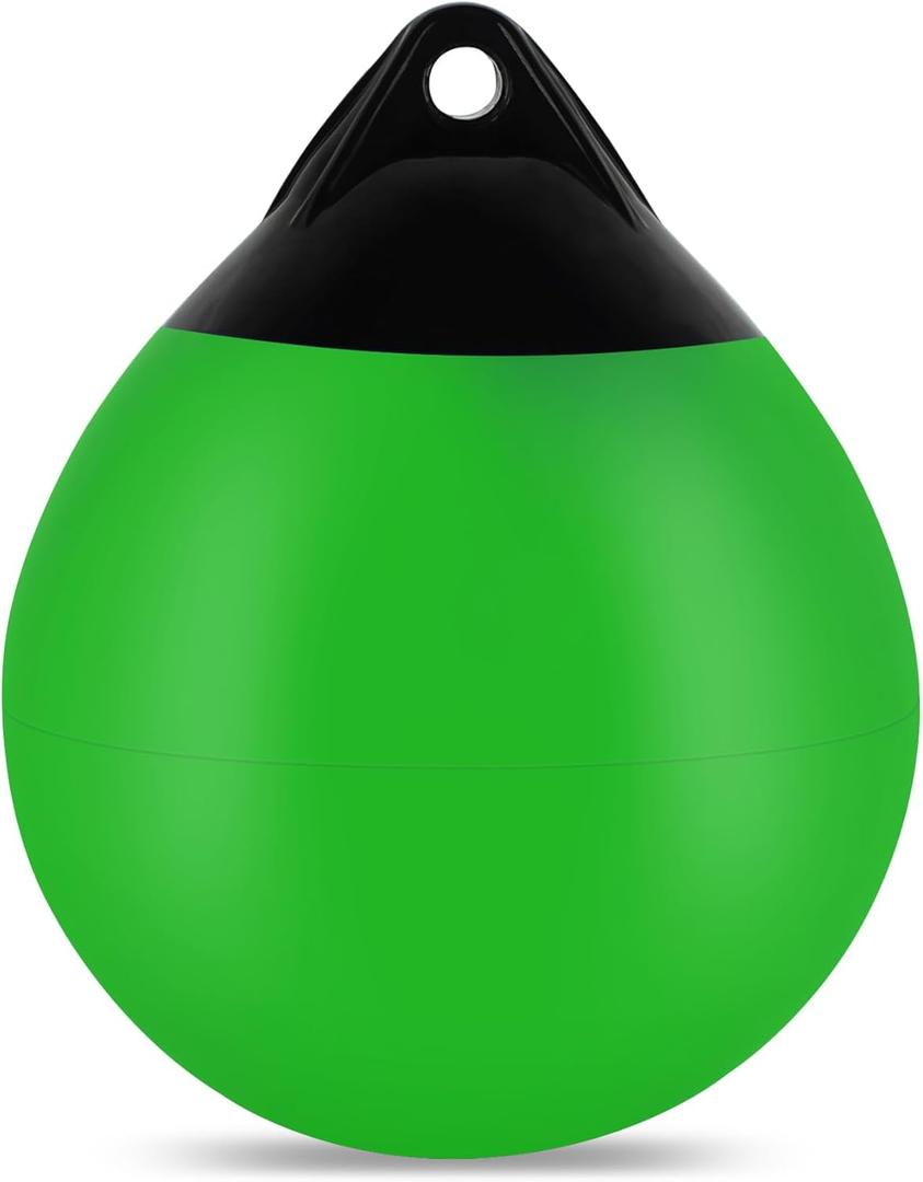 Boat Mooring Buoy 10/12/15 inch,Round Boat Fender Ball Boat Buoy Ball,Inflatable Boat Fender Dock Bumper Ball Anchor Buoy Suitable for Yachts Marinas Sailboats Ski Boats (11.4"x14", Green-1Pack)