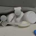 Shampoo and Conditioner Dispenser Set of 3,Refillable 21oz Shampoo Bottles with Non-Slip Protective Silicone Pad,Shower Soap Dispenser with Waterproof Labels for Bathroom (White)