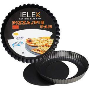 Tart Flan Pie Pan Nonstick Heavy Duty 10 Inch Quiche Cheese Molds With Removable Loose Bottom Fluted