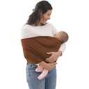 Baby Wrap Carrier, Perfect Baby Carrier Wrap Sling for Newborn and Infant up to 35 lbs. (Sepia/Natural, M (S, M, L of Clothing Size))