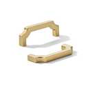 khtumeware 2-Pack 3 Inch Square Brushed Gold Cabinet Pulls, Solid Satin Gold Zinc Alloy Heavy-Duty Handles for Kitchen/Bathroom Cabinets, Drawers & Cupboards (3 Inch Center to Center)