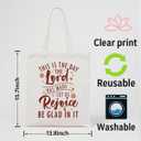 Aesthetic Canvas Tote Bags for Women, Bible Verse Canvas Bag, Christian faith Tote Bags, Reusable Cloth Cotton Bag for Shopping, Religious Gifts to Friends Women Family (Color_name 08)