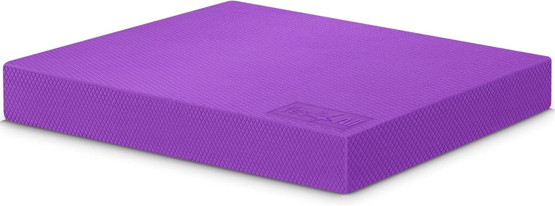 Yes4All Upgraded Size Foam Pad for Exercise, Nonslip Foam Balance Pad Physical Therapy, Yoga & Stability Training Balance Mat (D.Purple - L - (15,5" x 13" x 2"))