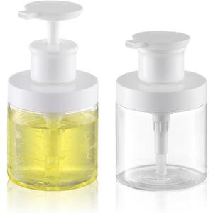Lulupack Pump Bottle Dispenser for Soap - 8 oz Plastic Empty Container for Shampoo and Conditioner - Refillable Lotion Jar for Shower and Hand Soap - Wide Mouth Wash Bottle for Bathroom 250ml Clear