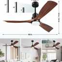 60 Inch Ceiling Fans with Lights, Outdoor Ceiling Fan for Patios with Light and Remote, 3 Downrods, ETL Listed, 3 Blades Solid Wood Ceiling Fan Reversible Quiet Dc Motor For Indoor Bedroom,60in,Walnut