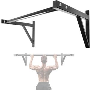 IRONWALLS Pull Up Bar Wall Mounted Home Gym, 500lbs Capacity Heavy Duty Iron Chin Up Bar Upper Body Workout Bar for Strength Training Equipment, Fitness Exercise Frame for Indoor Outdoor Use