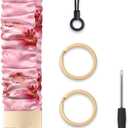 Seorsok Keychain Wristlet,Cute Big Lily Flowers Scrunchie Wrist Bracelet for Women and Men,Stretchy Key Chain for Car Keys with D Ring,Key Chain Wristlet Suitable for Gym,Shopping & Trave,Pink