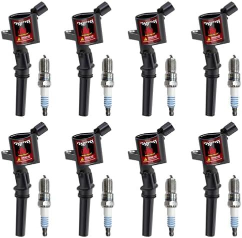 Pindex 8 Pack DG508+SP479 Ignition Coils and  7 Spark Plugs Coil Pack Kits Compatible with Ford 98-03 F150 99-04 F250 F350 03-05 E150 E250 E350 98-99 Lincoln 5.4L V8 FD503 DG508