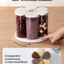 Ankou Rotating Food Storage Containers Set of 6, 23oz (690ml) Clear PET Jars with Dual Pour Lids, 360° Lazy Susan Pantry Organizer for Snacks, Cereal, Nuts, Oats & Dry Foods, Kitchen Grain Dispenser