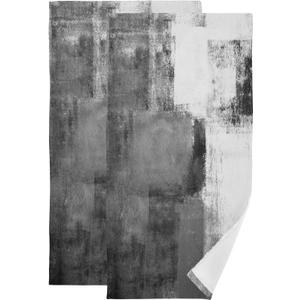 Black and White Hand Towels for Bathroom 2 Pack,Microfiber Soft Absorbent Grey Ombre Modern Abstract Art Grunge Kitchen Towels,Decorative Bathroom Towels for Face,Hair,Bath,Shower 14"x28"