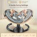 Electric Baby Swings for Infants, Infant Swing with Music Speaker, 3 Seat Positions, 5 Speeds and Remote Control for Newborn Boy Girl, Indoor & Outdoor Use, Black