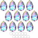 HDCRYSTALGIFTS 12 Pieces 50mm Crystal Prisms Chandelier Colorful Bauhinia Ornament Pendants Rainbow Maker Hanging Prisms for Wedding Party Christams Tree Garlands Decoration DIY Jewelry