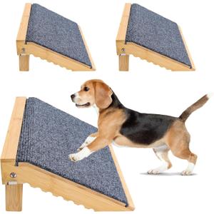 2-Pack Foldable Dog Ramp, Non-Slip Pet Ramp for Stairs, Porch Steps & Indoor Use, Easy Climbing for Small and Medium Dogs & Cats, Easy Storage