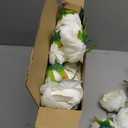 Zeyune 50pcs Artificial Peonies, 4inch White Silk Peony Flowers Heads for Decoration, Wedding, Party, Home Office