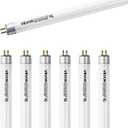 VEVOR 6 Pack T5 Light Bulbs, 21-Inch Linear, Tube Lamp with 3000K Warm White, 13 Watts, G5 Bi-Pin Base, 1100 Lumens, Replacement Bulb, for Under Cabinet Counter Fixture, Closet