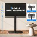 YOMT Universal TV Floor Stand with Mount for 27-70 Inch LCD LED OLED TVs, Swivel Height Adjustable Tall TV Stand, Space Saving Design for Corner Bedroom Living Room, Black