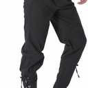 Mens Medieval Viking Pants Halloween Navigator Pirate Pants Renaissance Ankle Banded Lace Up Casual Trousers (Medium, Black)