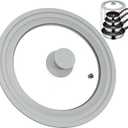 TOPULORS Universal Lid for Pots, Pans, and Skillets - Tempered Glass Lid with Silicone Rim Fits 8", 9", 9.5" Inner Diameter Cookware Frying Pan Cover Replacement Lid - Dishwasher Safe, Grey