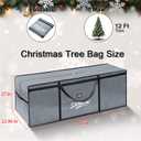 Extra Large Christmas Tree Storage Bag 12 ft for Xmas Trees - Grey | Heavy Duty, Built-in Zip Mesh Pockets, Reinforced Handles, Dual Zippers Wide Opening, Thickness PE Bag, Moving Bags