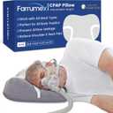 Farrumex CPAP Pillows for Side and Back Sleepers – Adjustable Height Memory Foam CPAP Pillow with Ice Silk Pillowcase, Mask & Tube Accommodation, 5X Support Zones, Pain-Free Sleep for CPAP Users  