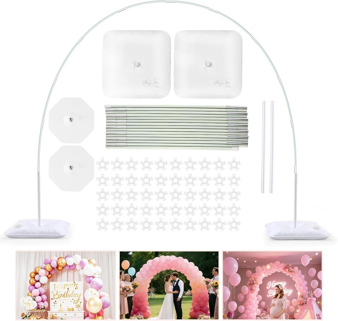 Upgraded Balloon Arch Kit, Large Adjustable Stand with Base, 10Ft Wide & 9FT Tall for Birthday, Wedding and School Welcome Party Decorations