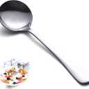 HAPPY KIT Soup Spoons Set 12 Pcs Premium Stainless Steel Round Spoons Heavy-Weight Durable Flatware Set