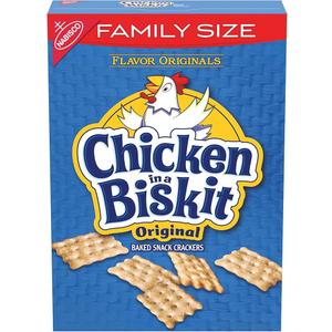 CHICKEN IN A BISKIT Original Baked Snack Crackers, Lunch Snacks, Family Size, 12 oz