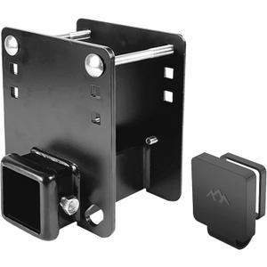 Hitch Receiver 2 inch Adapter Receiver Fits for 4 x 4 inches RV Bumper Square Bumper Beam Level Trailer Towing Purpose (Upgrade Include Cover)