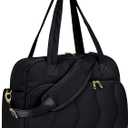 Wandering Nature Personal Item Travel Bag, Small Duffle Bag for Women with Wet Pocket & 14'' Laptop Compartment, Lightweight Carry on Weekender Duffel, Wave pattern (Black)