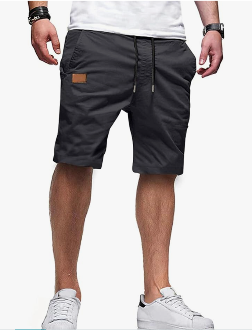 JMIERR Mens Casual Shorts - Cotton Drawstring Summer Beach Stretch Twill Chino Golf Shorts, Size 38