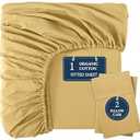 LANE LINEN Full Fitted Sheet, 100% Organic Cotton, 3-Piece Set (1 Fitted Sheet, 2 Pillowcases), Percale Weave, Full Bed Bottom Sheet, Ultra Soft, Fits Mattress Upto 15" Deep - Cocoon(No Flat Sheet)