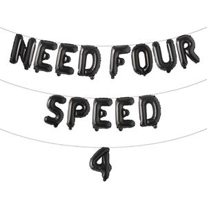 Need Four Speed 4 Birthday Decoration Need Four Speed Balloons Backdrop Racing Car 4th Birthday Decoration Boys Race Car Themed 4th Birthday Party Supplies (NEED FOUR SPEED 4 Black)