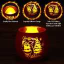 VIHOSE 6 Set Christmas Votive Candle Holders Xmas Red Green White Glass Tea Light with LED Battery Operated Candles Flameless Lights Christmas Table Decorations for Home Table Centerpiece Decor Gifts