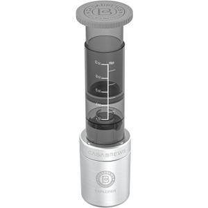 CASABREWS KP3000 Portable Coffee Maker, 2 in 1 Small Travel Coffee Machine for K Cup Pod or Ground Coffee, Quick Coffee Press Kit with Stainless Steel Cup, Cup Lid, Straw and Storage Bag