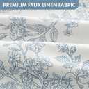 Blue Floral Shower Curtain, Linen Textured Fabric with 12 Rustproof Metal Hooks, Wrinkle Resistant Cloth Machine Washable Bathroom Decor for Cottagecore Style, W72* L72