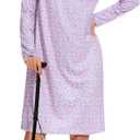 9PC Women Adult Old Lady Costume adult 100 Days of School Granny Grandma Wig Nightgown Dress Set (XXXL)