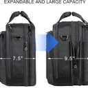 KROSER Laptop Bag Stylish Laptop Briefcase Fits Up to 17.3 Inch Expandable Water-Repellent Shoulder Messenger Bag Computer Bag with RFID Pockets for Business/Travel/College/Men/Women-Black