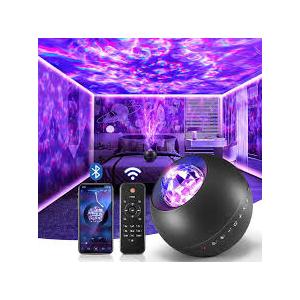 One Fire Galaxy Projector, Vibrant Galaxy Light Projector, White Noise & Bluetooth Room Lights for Bedroom,Remote Timer Kids Night Light,Cute Room Decor for Teen Girl Gifts Trendy Stuff