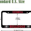 2 Pcs Premium Aluminum Alloy License Plate Frame for UGA Bulldogs Car Tag License Plate Cover Holder with Screw Caps
