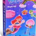 2 x Ancitoy Ocean Mermaid Poke Art Wind Chime Craft Kit  DIY Arts and Crafts for Kids Ages 4-9, Mess-Free Fabric Art Activity, Creative Birthday Gift for Girls and Boys