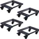 Heavy Car Dolly Set of 4, Heavy Duty Wheel with Brake, Total Weight 6000 LBS, Double ramp Design for Moving Cars, Trucks, Trailers, Motorcycles, and Boats