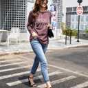 Womens Tunic Tops to Wear with Leggings Fall Crew Neck Basic Long Sleeve Shirts (L)