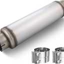 LCGP 5" Inlet Diesel Exhaust Muffler with Clamp, 5'' Inlet & Outlet, 7" x 24" Body 30" Whole Length Universal Resonator, Straight Through Design, Stainless Steel Mufflers Resonator