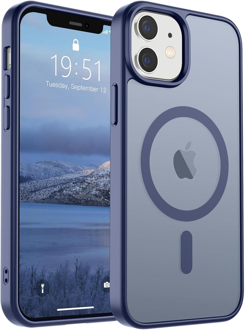 SUPFINE Magnetic for iPhone 12 Case/iPhone 12 Pro Case (Compatible with MagSafe)(Military Grade Drop Protection) Slim Translucent Matte Shockproof with Anti-Fingerprint Phone Case,Lavender Gray