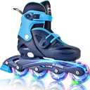 2PM SPORTS Inline Skates for Kids Girls Boys Ages 4-8 6-12 with Light Up Wheels, Adjustable Kids Roller Skates Blades for Youths Beginners, Large - Youth (4Y-7Y US)