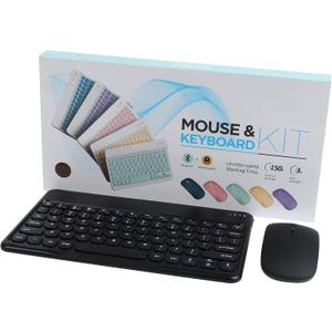 Bluetooth Keyboard and Mouse Combo for iPad - 9.72" Rechargeable Wireless Keyboard & Mouse, Type-C Charging, Perfect for On-The-Go Professionals(Black)