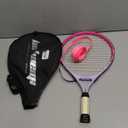 bo'weiqi 17" Kids Tennis Racket for Aged 2-4, Lightweight Toddler Tennis Racket for Outdoor/ Indoor Sports Including 1 Tennis Racket, 1 Replacement Overgrip and 1 Shoulder Strap Bag(Blue+Orange)
 (Pink)