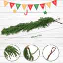 2PCS 6FT Artificial Norfolk Pine Garlands, Real Touch Winter Pine Garland, Green Artificial Greenery Garland for Table, Indoor, Mantle, Wall, Outdoor Christmas Decorations (2)