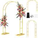Arch Backdrop Stand,6.6FTx3.5FT Metal Pergola Arbors,Gold Garden Wide Arbors and Arches Trellis for Climbing Plants Outdoor,Assemble Freely 3 Sizes for Party or Garden Decoration
