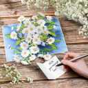 POPWOW Daisy Pop Up Cards, White Daisy, Butterfly, 3D Greeting Cards, Gifts for Birthday, Mothers Day, Valentines Day, Mom, Wife, Girlfriend, Sister, 5x7 - Includes Envelope And Message Note